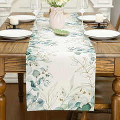 Eucalyptus Leaves Green Table Runner 13''x72'' Room Decor