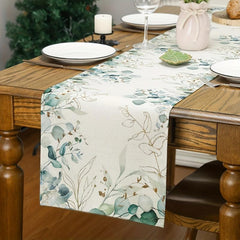 Eucalyptus Leaves Green Table Runner 13''x72'' Room Decor