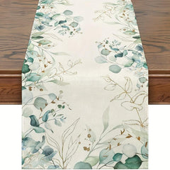 Eucalyptus Leaves Green Table Runner 13''x72'' Room Decor