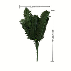 24 Head Iron Leaves Silk Cloth Green Planting Tree Loose Tail Palm Leaf