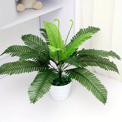24 Head Iron Leaves Silk Cloth Green Planting Tree Loose Tail Palm Leaf