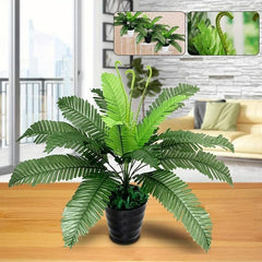 24 Head Iron Leaves Silk Cloth Green Planting Tree Loose Tail Palm Leaf