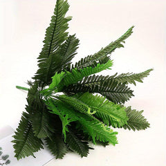 24 Head Iron Leaves Silk Cloth Green Planting Tree Loose Tail Palm Leaf