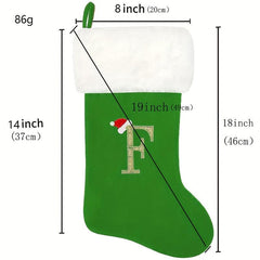 Christmas Stockings Red Velvet With Soft Plush Cuff Embroidered Xmas Stockings