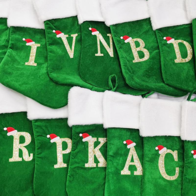 Christmas Stockings Red Velvet With Soft Plush Cuff Embroidered Xmas Stockings