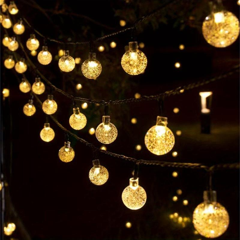 Solar Bubble Ball String Lights Outdoor Garden Tree Light