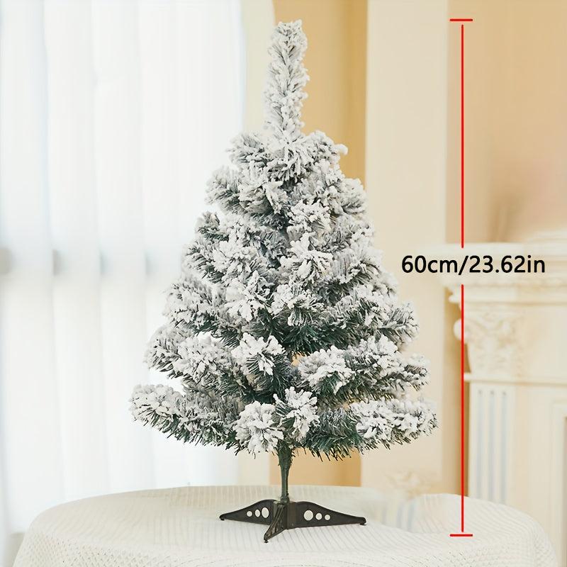 1pc Flocking Christmas Tree PVC Simulation Snowfall Artificial Cedar Tree
