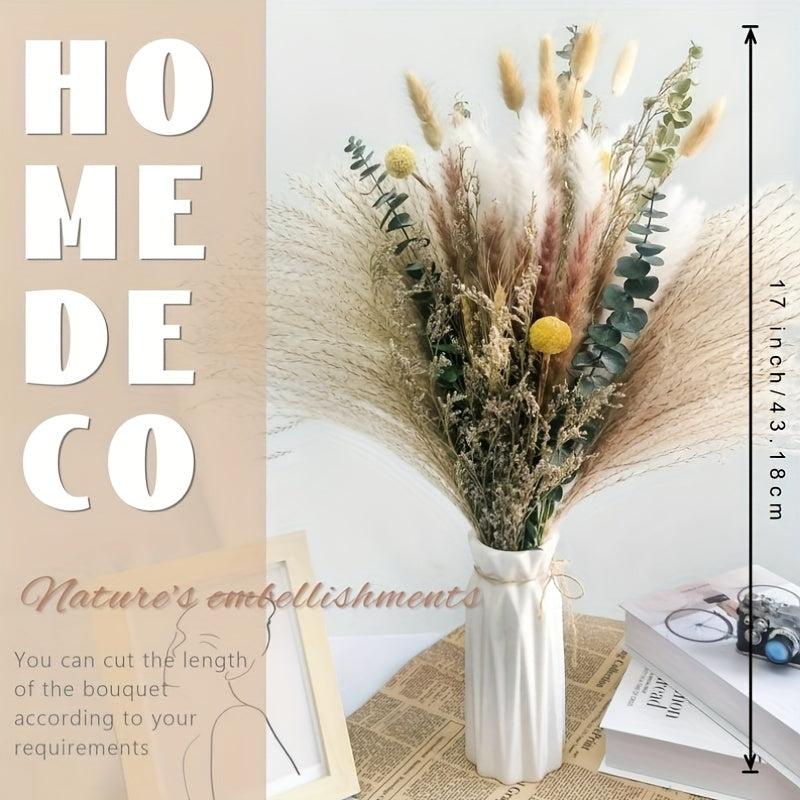 75pcs Natural Dried Pampas Grass for Boho Home Decor