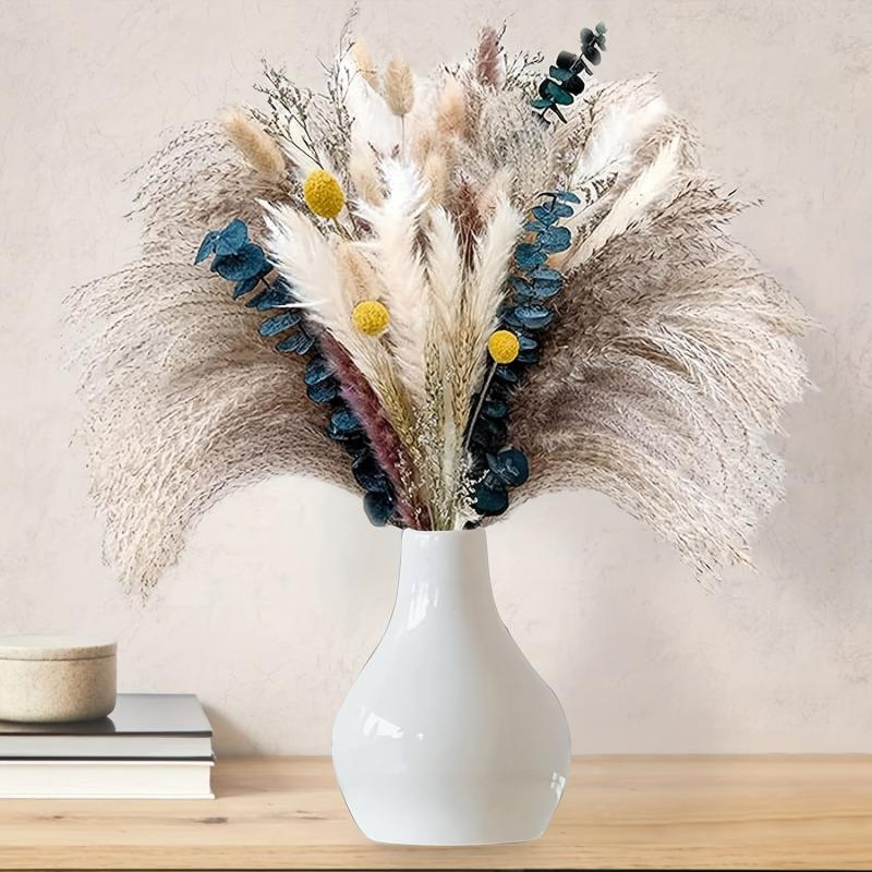 75pcs Natural Dried Pampas Grass for Boho Home Decor