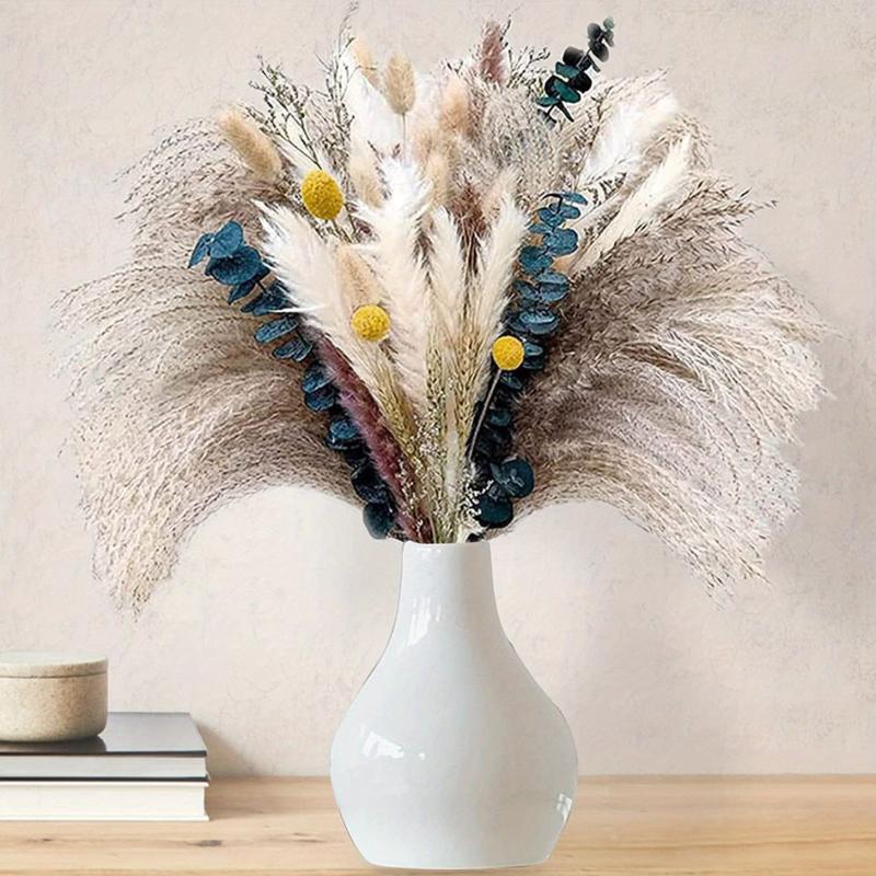 75pcs Natural Dried Pampas Grass for Boho Home Decor