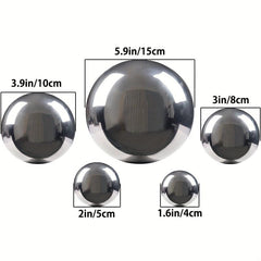5pcs Stainless Steel Gazing Balls Reflective Hollow Ball Decor