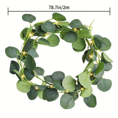 LED Eucalyptus Vine String Lights 6.6ft 20LED Home Wedding Bedroom Decor