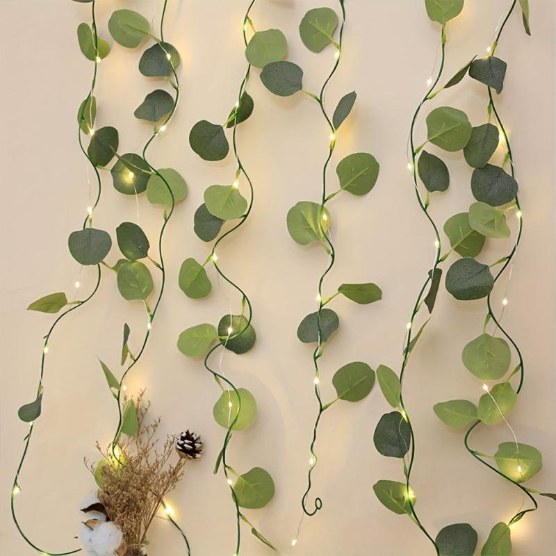LED Eucalyptus Vine String Lights 6.6ft 20LED Home Wedding Bedroom Decor