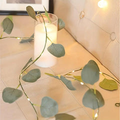LED Eucalyptus Vine String Lights 6.6ft 20LED Home Wedding Bedroom Decor
