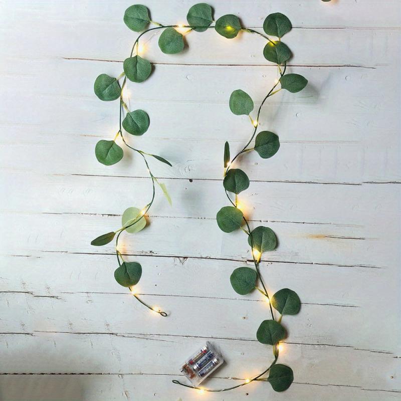 LED Eucalyptus Vine String Lights 6.6ft 20LED Home Wedding Bedroom Decor