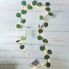 LED Eucalyptus Vine String Lights 6.6ft 20LED Home Wedding Bedroom Decor