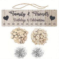 Family Birthday Board DIY Wooden Calendar, Wall Hanging Birthday Reminder Plaque