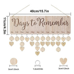 Family Birthday Board DIY Wooden Calendar, Wall Hanging Birthday Reminder Plaque