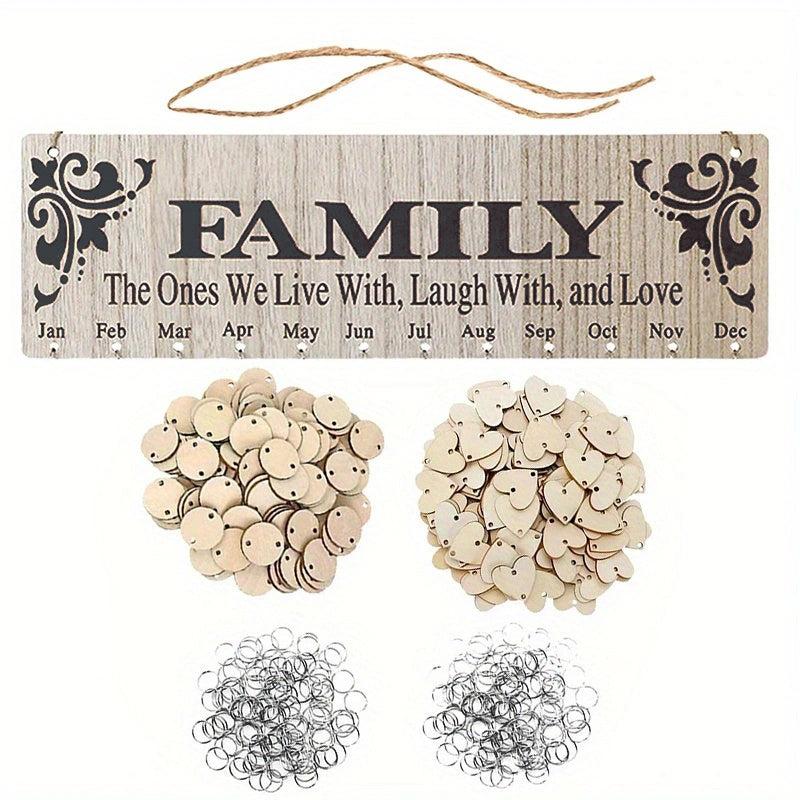 Family Birthday Board DIY Wooden Calendar, Wall Hanging Birthday Reminder Plaque