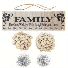 Family Birthday Board DIY Wooden Calendar, Wall Hanging Birthday Reminder Plaque