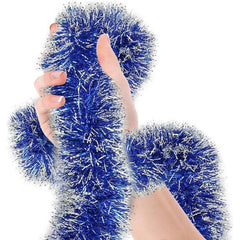 3pcs 6ft Christmas Red Frost Tinsel Garland Ceiling Hanging Decorations