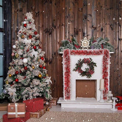 3pcs 6ft Christmas Red Frost Tinsel Garland Ceiling Hanging Decorations