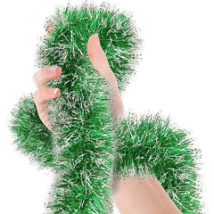 3pcs 6ft Christmas Red Frost Tinsel Garland Ceiling Hanging Decorations
