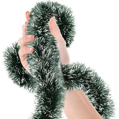 3pcs 6ft Christmas Red Frost Tinsel Garland Ceiling Hanging Decorations