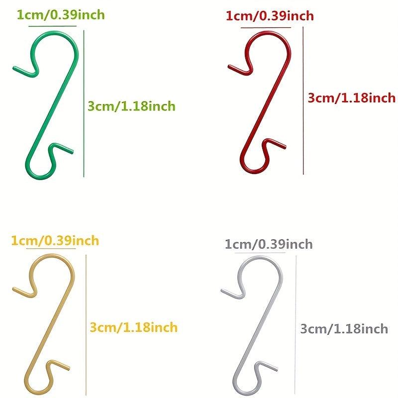100pcs Xmas Ornament Metal S Hooks Holder Decorations