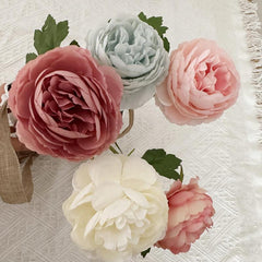Real Touch Peony Flower Arrangement for Home Office Cafe Wedding