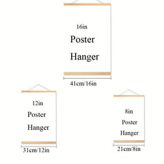 1pc Solid Wood Hanging Scroll Frame Teak Mobile Poster Painting Core