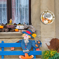 Crafts Pumpkin Door Wooden Home Decoration Hanging Sign 9.8in