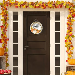 Crafts Pumpkin Door Wooden Home Decoration Hanging Sign 9.8in