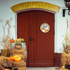 Crafts Pumpkin Door Wooden Home Decoration Hanging Sign 9.8in