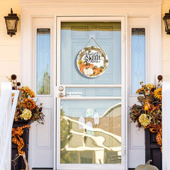 Crafts Pumpkin Door Wooden Home Decoration Hanging Sign 9.8in