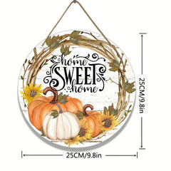 Crafts Pumpkin Door Wooden Home Decoration Hanging Sign 9.8in