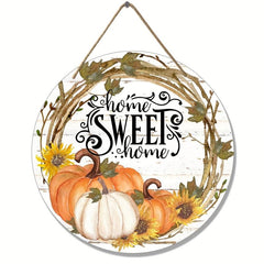 Crafts Pumpkin Door Wooden Home Decoration Hanging Sign 9.8in