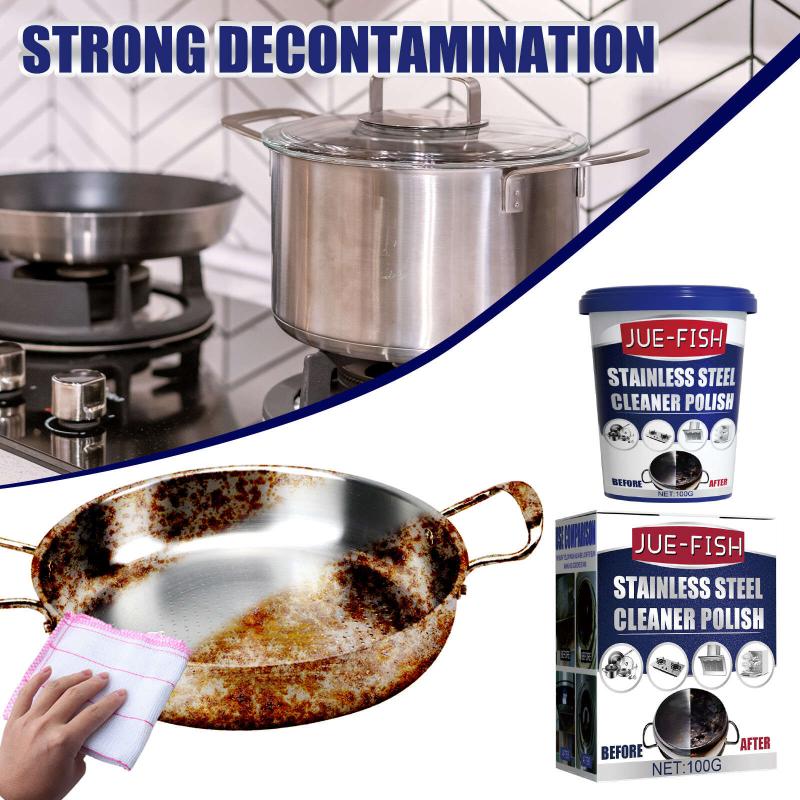 3pcs Stainless Steel Cleaner Kitchen Polishing Stain Remover Rust Paste