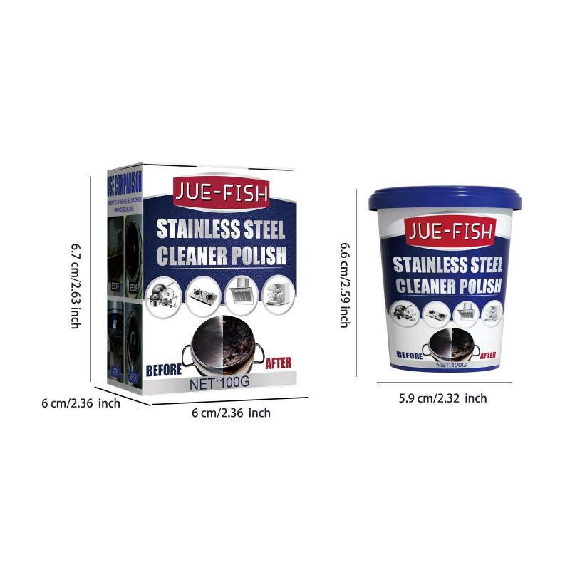 3pcs Stainless Steel Cleaner Kitchen Polishing Stain Remover Rust Paste