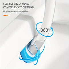 Disposable Toilet Brush & 8 Brush Refills Set Cleaning Bathroom