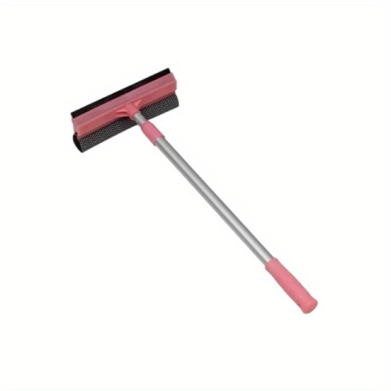 Double Sided Glass Cleaner with Extended Handle - Window Squeegee and Sponge Mop