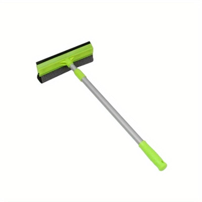 Double Sided Glass Cleaner with Extended Handle - Window Squeegee and Sponge Mop