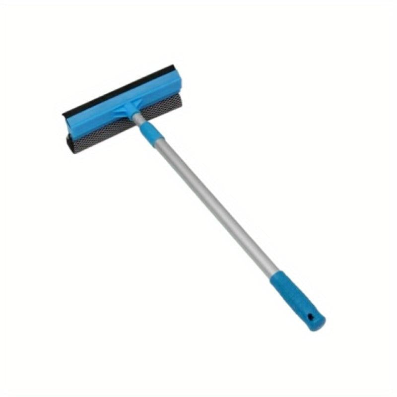 Double Sided Glass Cleaner with Extended Handle - Window Squeegee and Sponge Mop