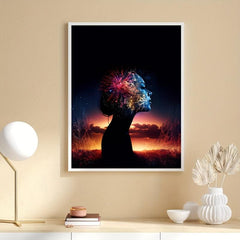 Canvas Poster Modern Art Minimalist Living Room Starry Sky Decor