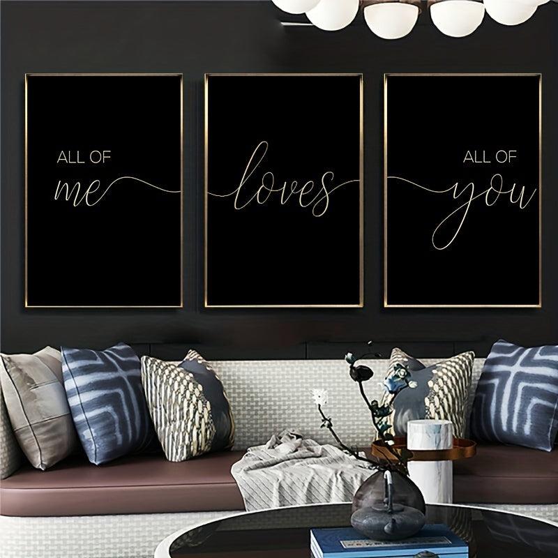 Romantic Art Canvas Print Posters Modern Love Poster Set For Couple Bedroom