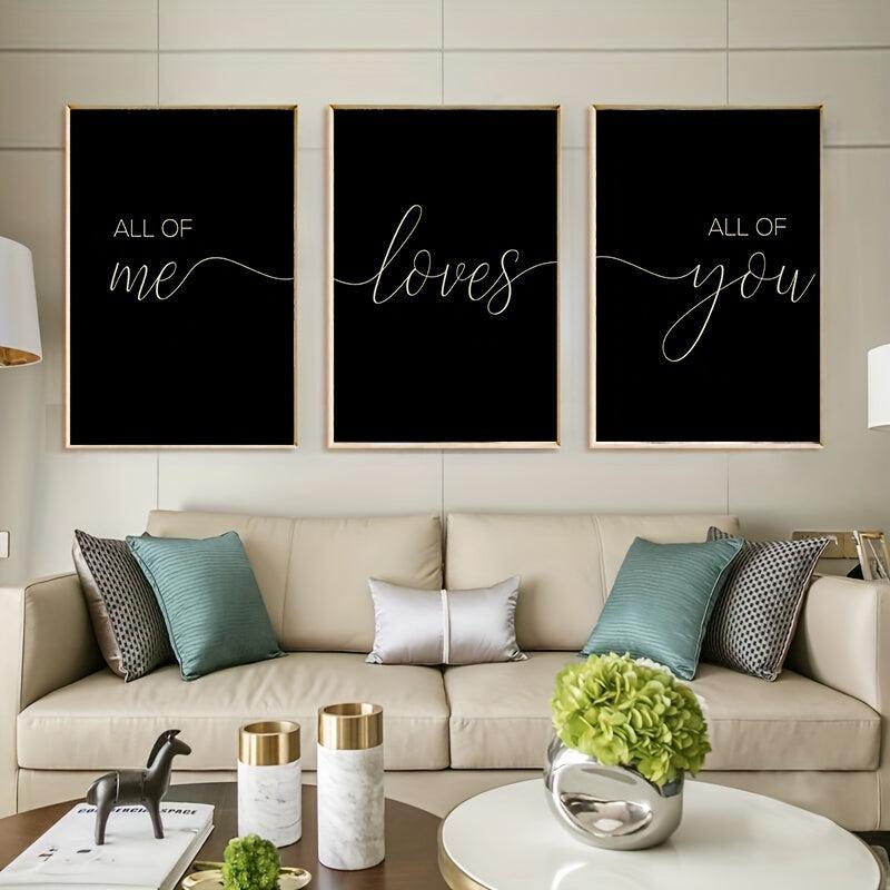 Romantic Art Canvas Print Posters Modern Love Poster Set For Couple Bedroom