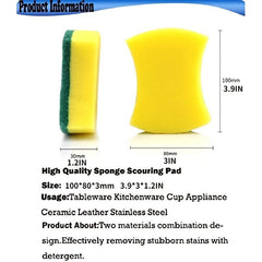 24pcs Double Sided Cleaning Sponge for Household Dishwashing Kitchen