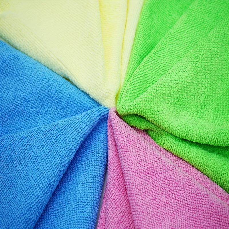 10pcs Microfiber Dishcloths Ultrasonic Edge Cutting Kitchen Cleaning Cloths