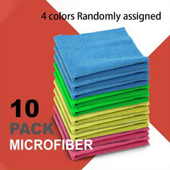 10pcs Microfiber Dishcloths Ultrasonic Edge Cutting Kitchen Cleaning Cloths