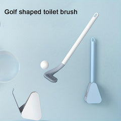 Long Handle Toilet Brush with Golf Silicone Head & Wall Mounted Base